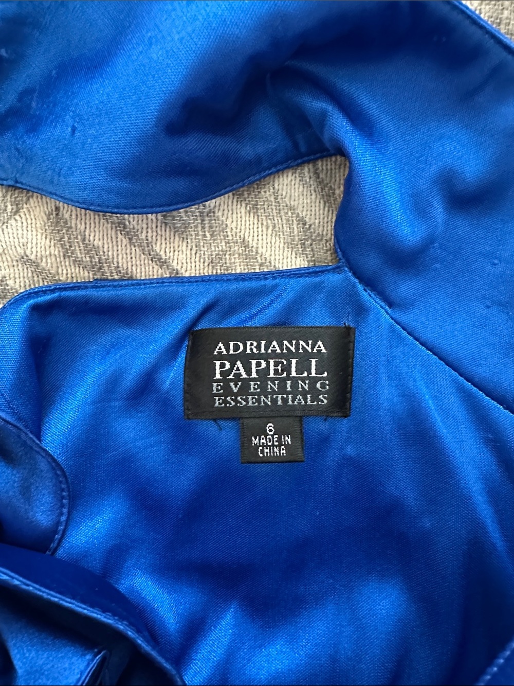 Adrianna Papell Sapphire Blue Satin Halter Camisole with Rosette - Picture 3 of 3